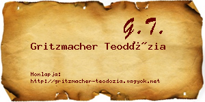 Gritzmacher Teodózia névjegykártya